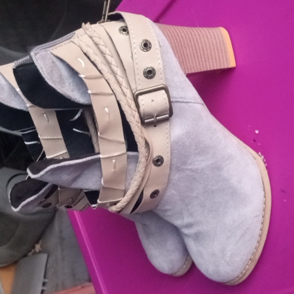 Suede Booties with Heel